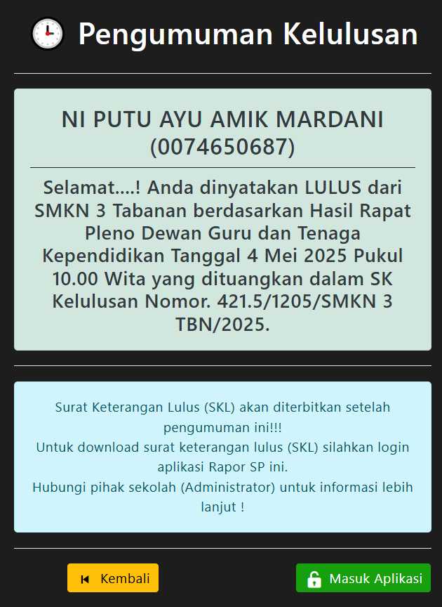 SELAMAT SKL LULUS